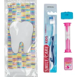 Ready-to-go Dental Kits | Dental Kits<SmileCare ™ Youth Smile! Basic Zippered Bag Dental Kits - Dental Kits From SmileMakers