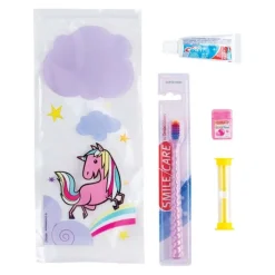 Ready-to-go Dental Kits | Dental Kits<SmileCare ™ Youth Unicorn Zippered Bag Dental Kits - Dental Kits From SmileMakers