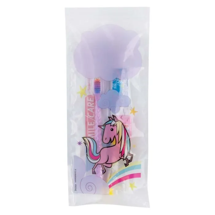 Ready-to-go Dental Kits | Dental Kits<SmileCare ™ Youth Unicorn Zippered Bag Dental Kits - Dental Kits From SmileMakers
