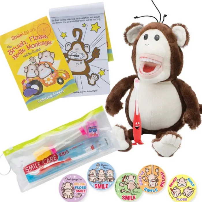 Dental Kits | Dental Practice Essentials<SmileMakers Sparkles Monkey Dental Health Month School Visit Bundle - Dental Kits from