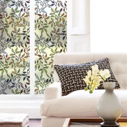 Wall Decals<SmileMakers Stained Glass Leaves Window Film - Office Décor from