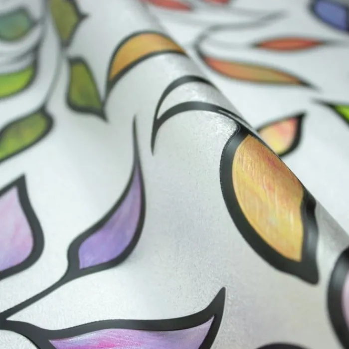 Wall Decals<SmileMakers Stained Glass Leaves Window Film - Office Décor from