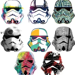 Wall Decals<SmileMakers Star Wars Artistic Storm Trooper Heads Wall Decals - Office Décor from