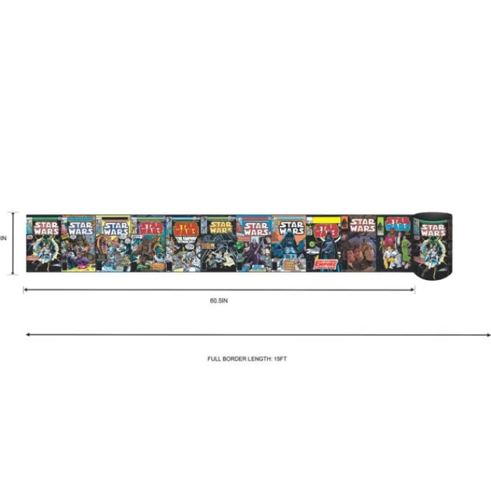 Wall Decals<SmileMakers Star Wars Comic Books Peel & Stick Border - Office Décor from