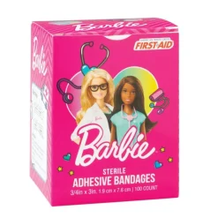 Bandages | Medical Practice Essentials<First Aid Stat Strip® Barbie Bandages - Case - Bandages from SmileMakers