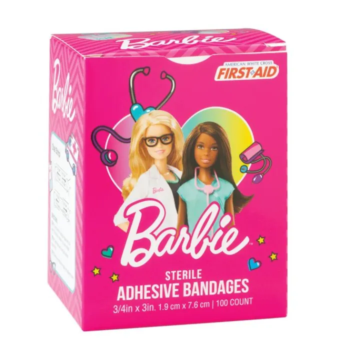 Bandages | Medical Practice Essentials<First Aid Stat Strip® Barbie Bandages - Case - Bandages from SmileMakers