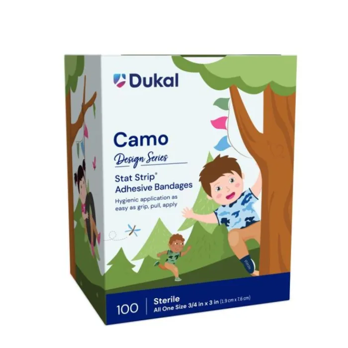 Bandages | Medical Practice Essentials<First Aid Stat Strip® Blue & Pink Camouflage Bandages - Bandages from SmileMakers