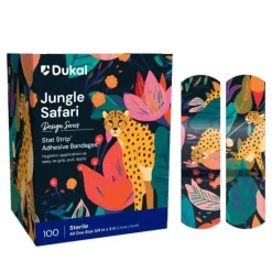 Bandages | Medical Practice Essentials<First Aid Stat Strip® Safari Print Bandages - Case - Bandages from SmileMakers