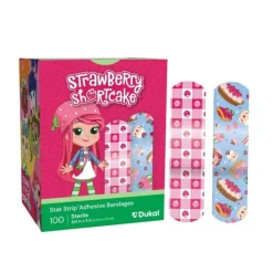 Bandages | Medical Practice Essentials<First Aid Stat Strip® Strawberry Shortcake Bandages - Case - Bandages from SmileMakers
