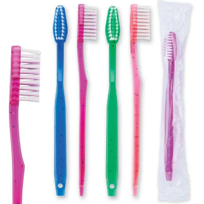 Toothbrushes | Dental Practice Essentials<OraLine 144 Teen Clear Sparkle Toothbrush - cusom toothbrushes from Smilemakers