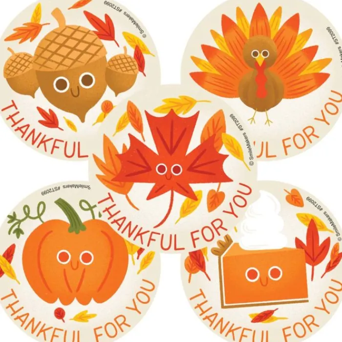Thanksgiving | Other Fun Stickers<SmileMakers Thankful For You Stickers - Stickers from