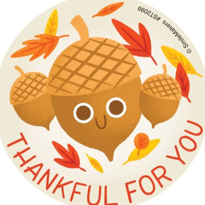 Thanksgiving | Other Fun Stickers<SmileMakers Thankful For You Stickers - Stickers from