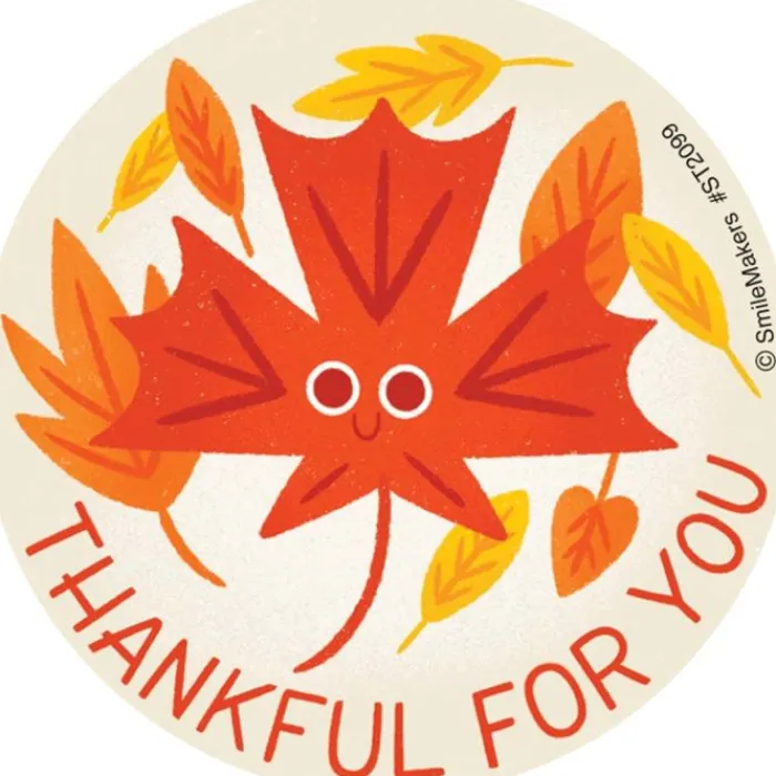 Thanksgiving | Other Fun Stickers<SmileMakers Thankful For You Stickers - Stickers from