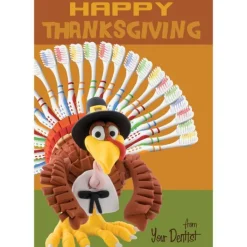 Thanksgiving<SmileMakers Thanksgiving Toothbrushes Greeting Card - Seasonal Greeting Cards -