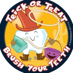 Halloween | Patient Stickers<SmileMakers Trick or Treat Brush Your Teeth Stickers