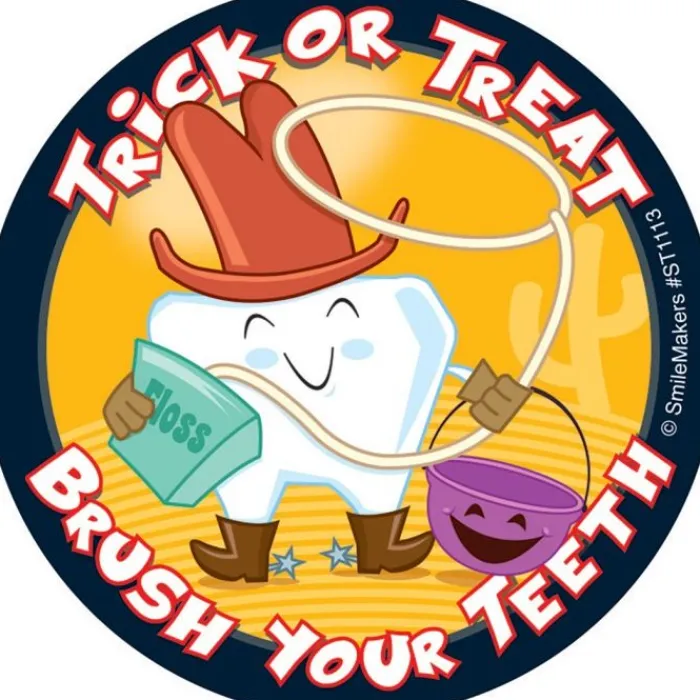 Halloween | Patient Stickers<SmileMakers Trick or Treat Brush Your Teeth Stickers