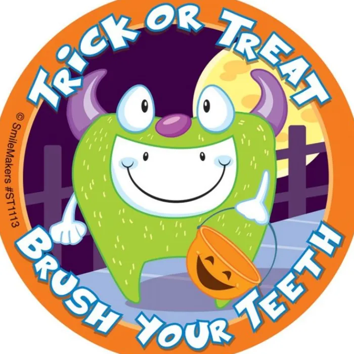 Halloween | Patient Stickers<SmileMakers Trick or Treat Brush Your Teeth Stickers