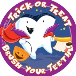 Halloween | Patient Stickers<SmileMakers Trick or Treat Brush Your Teeth Stickers