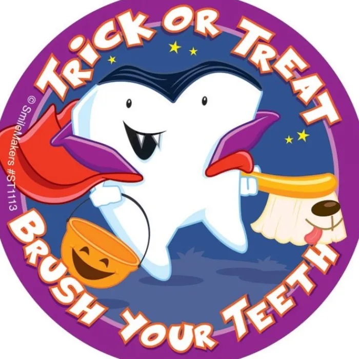 Halloween | Patient Stickers<SmileMakers Trick or Treat Brush Your Teeth Stickers