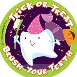 Halloween | Patient Stickers<SmileMakers Trick or Treat Brush Your Teeth Stickers