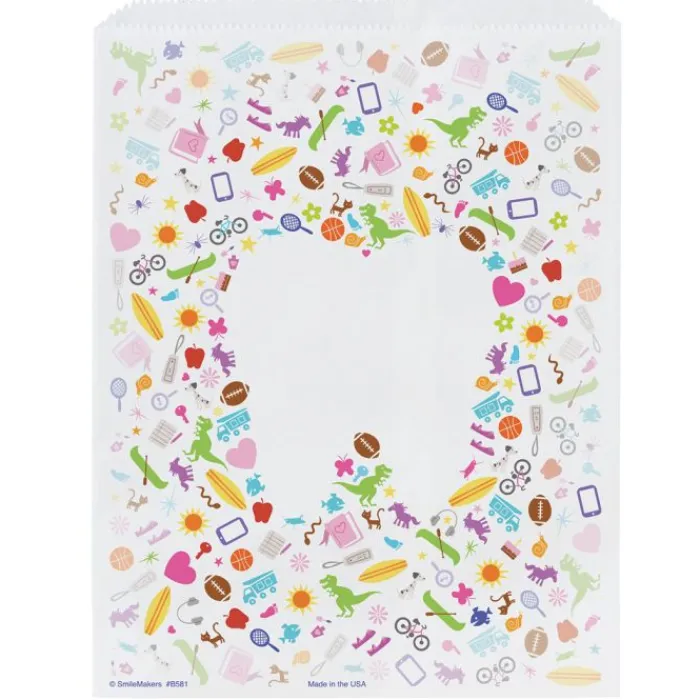 Take Home Bags | Take Home Bags<SmileMakers Trinkets Tooth Paper Bags - Take Home Bags from