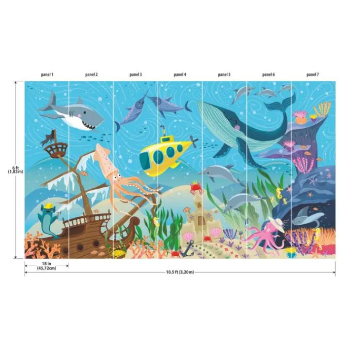Wall Decals<SmileMakers Underwater Discovery Wall Mural - Office Décor from