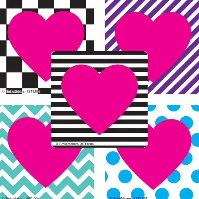 Valentine's Day | Other Fun Stickers<SmileMakers Valentine's Patterned Hearts Stickers - Stickers from