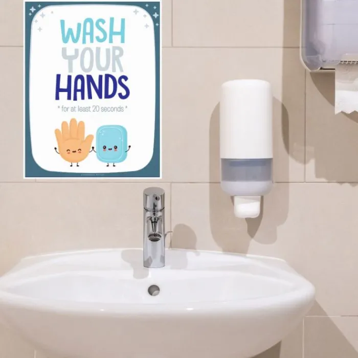 Wall Decals<SmileMakers Vertical Wash Your Hands Wall Decals- Office Décor from