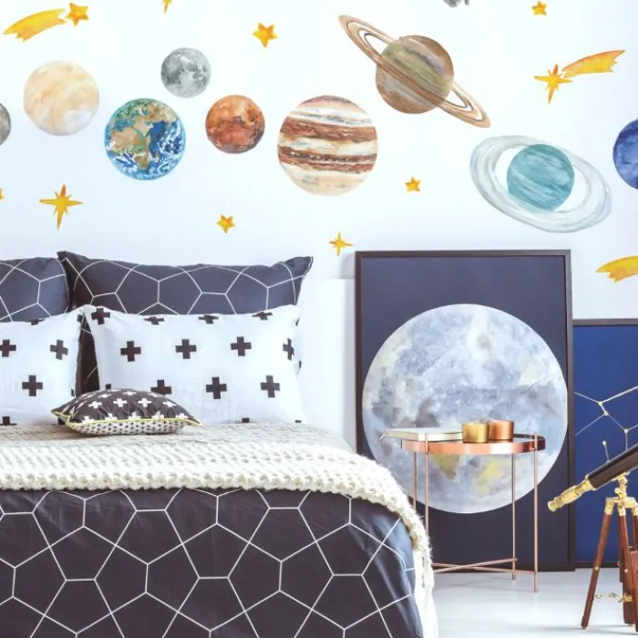 Wall Decals<SmileMakers Watercolor Planets Giant Wall Decals - Office Décor from